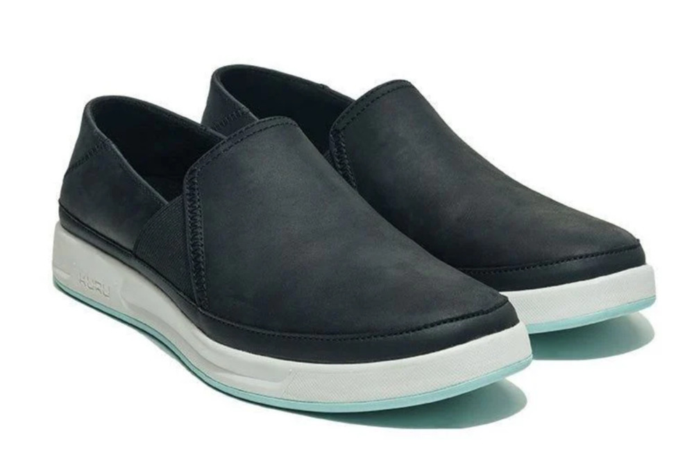 KURU Womens Roam Atla Slip On Sneakers Size 10.5 EU 42 Jet Black Leather NIB